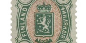 Malli 1889 vihreä / punainen postimerkki 5 markka