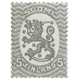 Malli 1917 Saarinen harmaa postimerkki 0