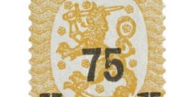 Malli 1917 Saarinen keltainen postimerkki 0