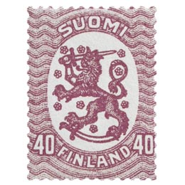 Malli 1917 Saarinen lila postimerkki 0