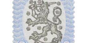 Malli 1917 Saarinen sininen / musta postimerkki 3 markka