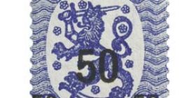 Malli 1917 Saarinen sininen postimerkki 0