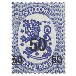 Malli 1917 Saarinen sininen postimerkki 0