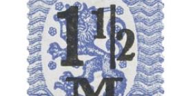 Malli 1917 Saarinen sininen postimerkki 1