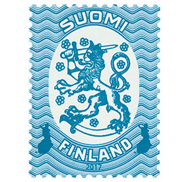 Malli 1917 Saarinen sininen postimerkki kotimaa ikimerkki