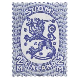 Malli 1917 Saarinen sininen / sininen postimerkki 2 markka