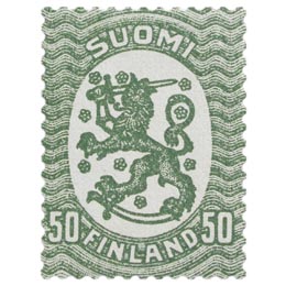 Malli 1917 Saarinen vihreä postimerkki 0
