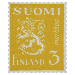 Malli 1930 Leijona keltainen postimerkki 3 markka