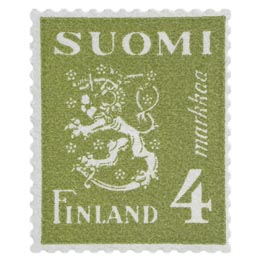 Malli 1930 Leijona oliivi postimerkki 4 markka