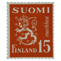 Malli 1930 Leijona punainen postimerkki 15 markka