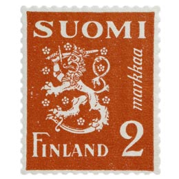 Malli 1930 Leijona punainen postimerkki 2 markka