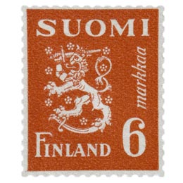 Malli 1930 Leijona punainen postimerkki 6 markka