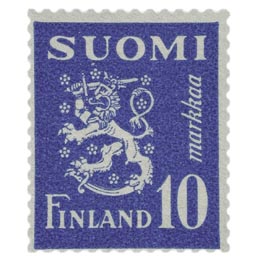 Malli 1930 Leijona sininen postimerkki 10 markka