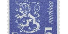 Malli 1930 Leijona sininen postimerkki 5 markka