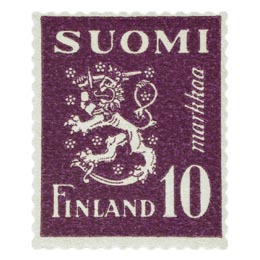 Malli 1930 Leijona violetti postimerkki 10 markka