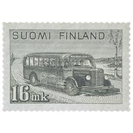 Malli 1930 Postilinja-auto harmaa postimerkki 16 markka