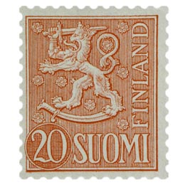 Malli 1954 Leijona punainen postimerkki 20 markka