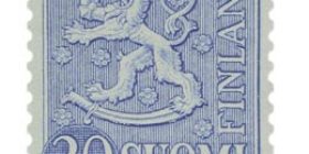 Malli 1954 Leijona sininen postimerkki 30 markka