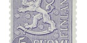 Malli 1954 Leijona violetti postimerkki 5 markka
