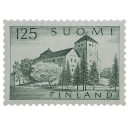 Malli 1954 Turun linna vihreä postimerkki 125 markka