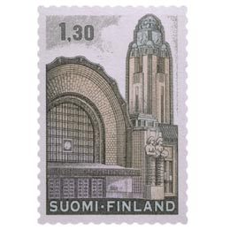 Malli 1963 Helsingin Rautatieasema  postimerkki 1