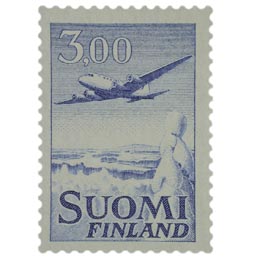 Malli 1963 Lentokone sininen postimerkki 3 markka