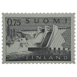 Malli 1963 Pyhäkosken voimalaitos harmaa postimerkki 0