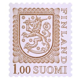 Malli 1975 Vaakuna ruskea postimerkki 1 markka