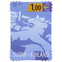 Malli 2002 Leijona sininen postimerkki 1 €