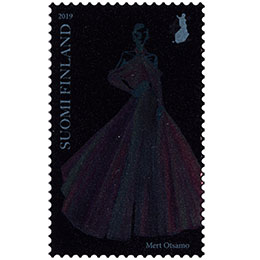 Mert Otsamo - Punahopeainen iltapuku  postimerkki kotimaa ikimerkki
