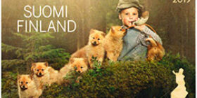 Metsäretki - Poika ja koiranpennut  postimerkki kotimaa ikimerkki