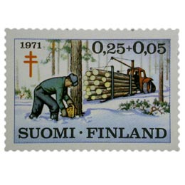 Metsäteollisuus  postimerkki 0