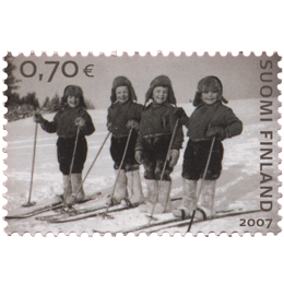 Muistikuvia Suomesta - Kaksospojat mäessä  postimerkki 0