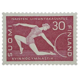 Naisten liikuntakasvatus lila postimerkki 30 markka