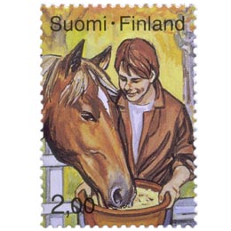 Nuorten harrastuksia - Ratsastus  postimerkki 2 markka