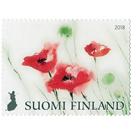 Onnenkukkia - Unikko  postimerkki kotimaa ikimerkki