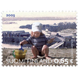 Oulu 400 vuotta - Leikkivä lapsi  postimerkki 0