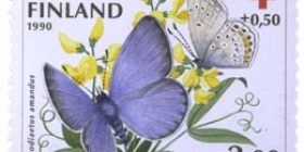 Perhosia - Hopeasinisiipi  postimerkki 2 markka