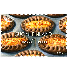 Pohjoismainen ruokakulttuuri - Karjalanpiirakka  postimerkki 1 luokka