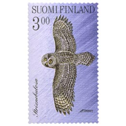 Pöllöjä - Lapinpöllö  postimerkki 3 markka