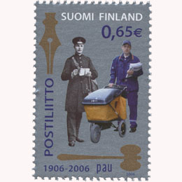 Postiliitto - PAU 100 vuota  postimerkki 0