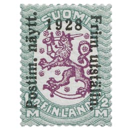 Postimerkkinäyttely 1928 vihreä / lila postimerkki 1