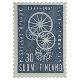 Postisäästöpankki 75 vuotta sinertävänharmaa postimerkki 30 markka