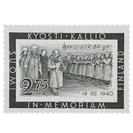Presidentti Kallion surumerkki musta postimerkki 2