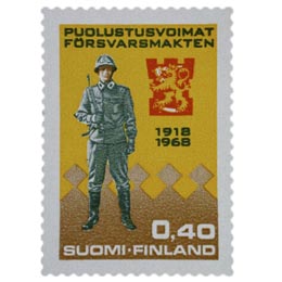 Puolustuslaitos 50 vuotta - Sotilas  postimerkki 0