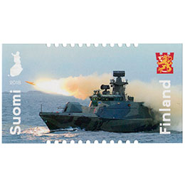 Puolustusvoimat 100 vuotta - Ohjusvene Hanko  postimerkki kotimaa ikimerkki