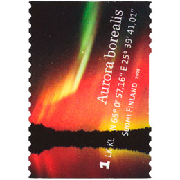 Revontulia - Punainen revontuli  postimerkki 1 luokka