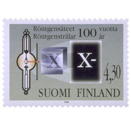 Röntgensäteet 100 vuotta  postimerkki 4