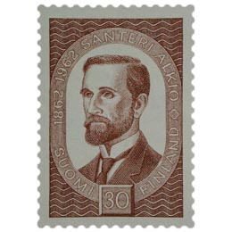 Santeri Alkion syntymästä 100 vuotta ruskeanpunainen postimerkki 30 markka