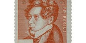 Säveltäjä Fredrik Pacius punainen postimerkki 7 markka
